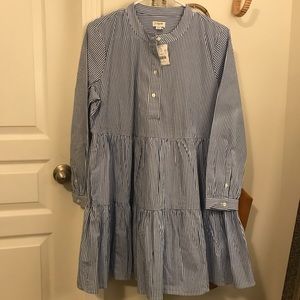 J. Crew blue/white striped dress NWT